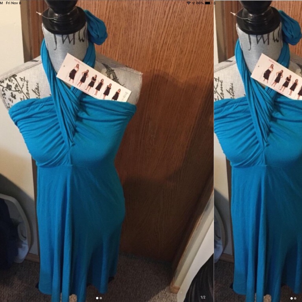 Plus size blue 6 in 1  dress